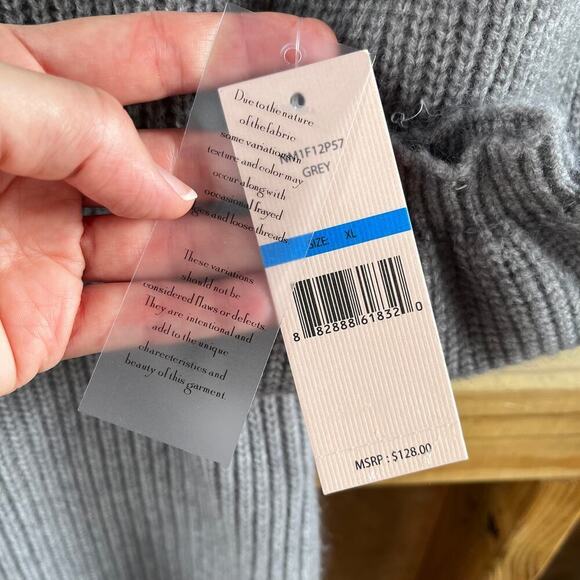 Nanette Lepore Grey Bishop Sleeve Sweater Dress Size XL. NEW - Picture 7 of 9